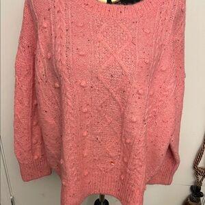 Old Navy Pink Textured Knit Sweater